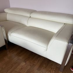 Italian Leather With Chrome Couches