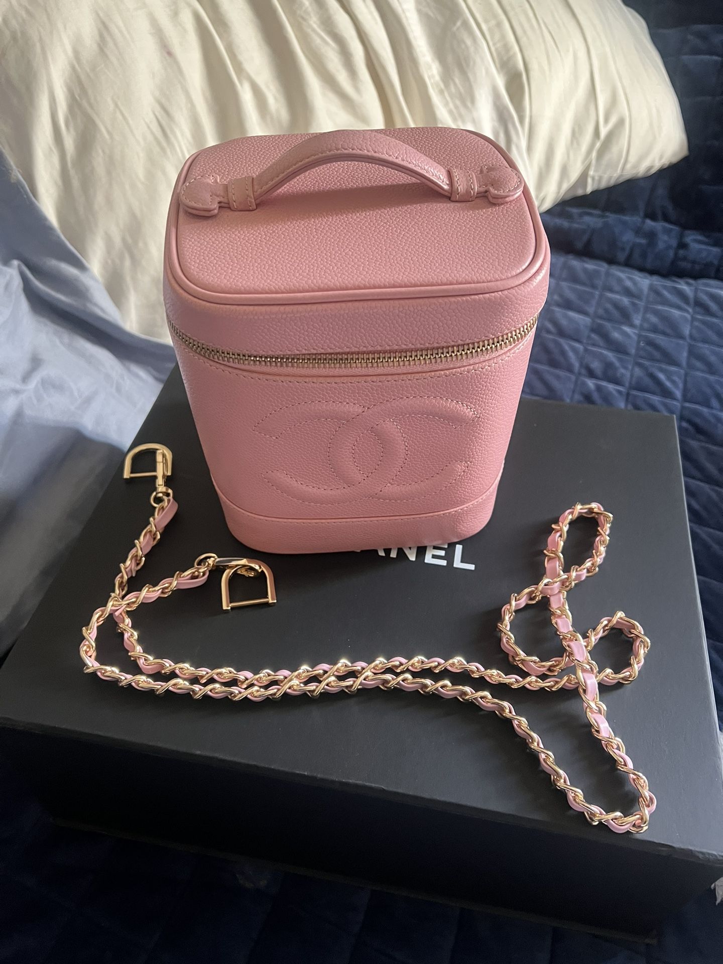 Chanel Caviar Medium Pink Vanity Bag 