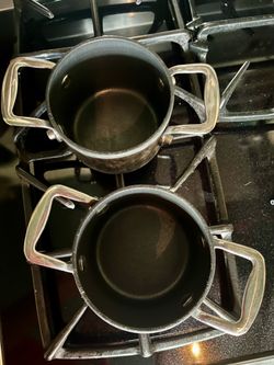 2 Crate and Barrel 5/8 QT small sauce pots/ butter warmers