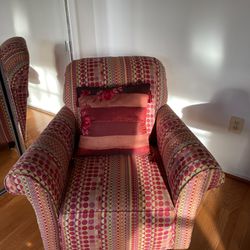 Side Chair Red With Cushion