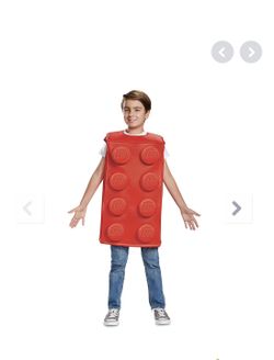 Red LEGO brick costume size large.