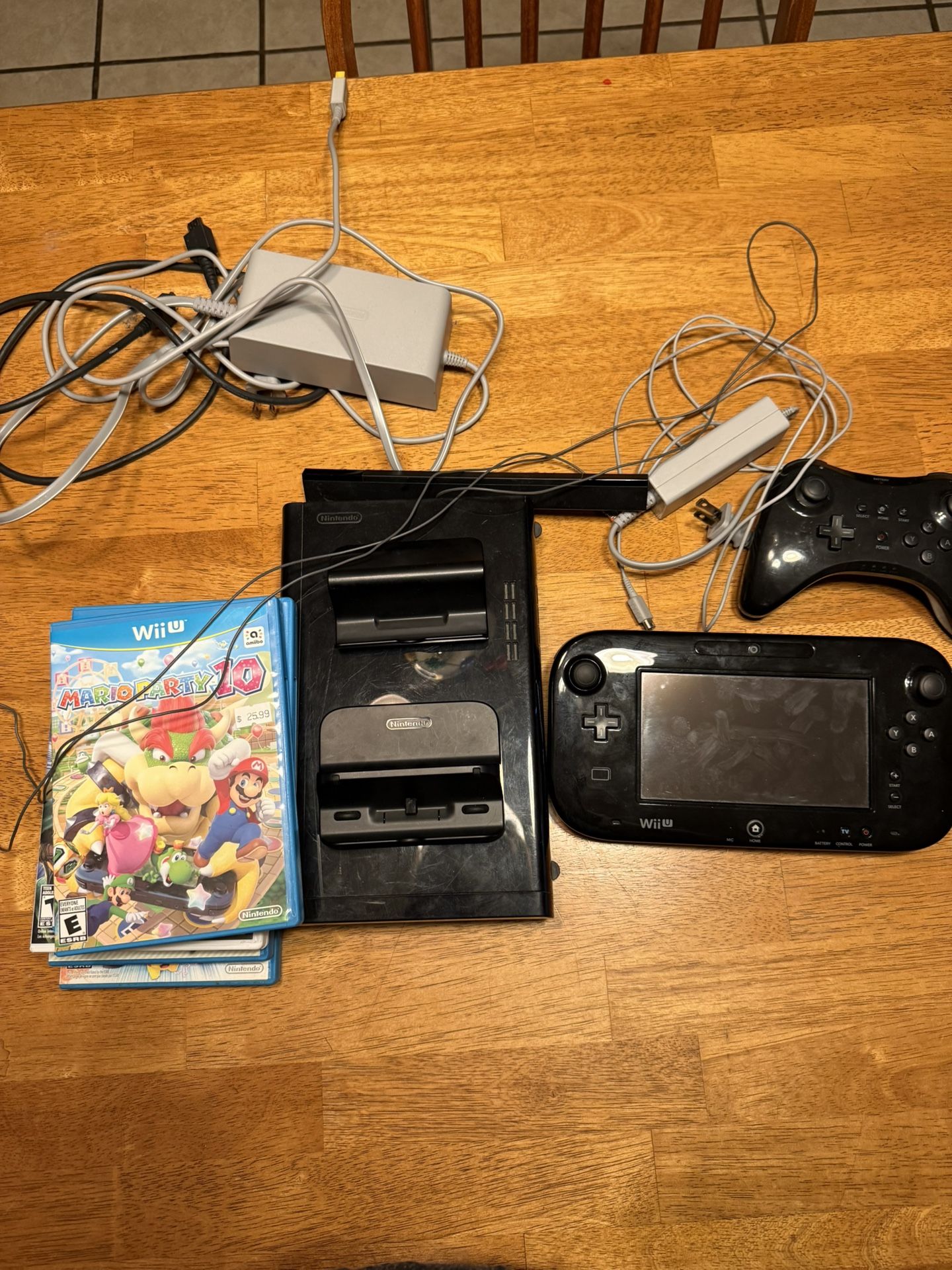 Wii U with games and Controller