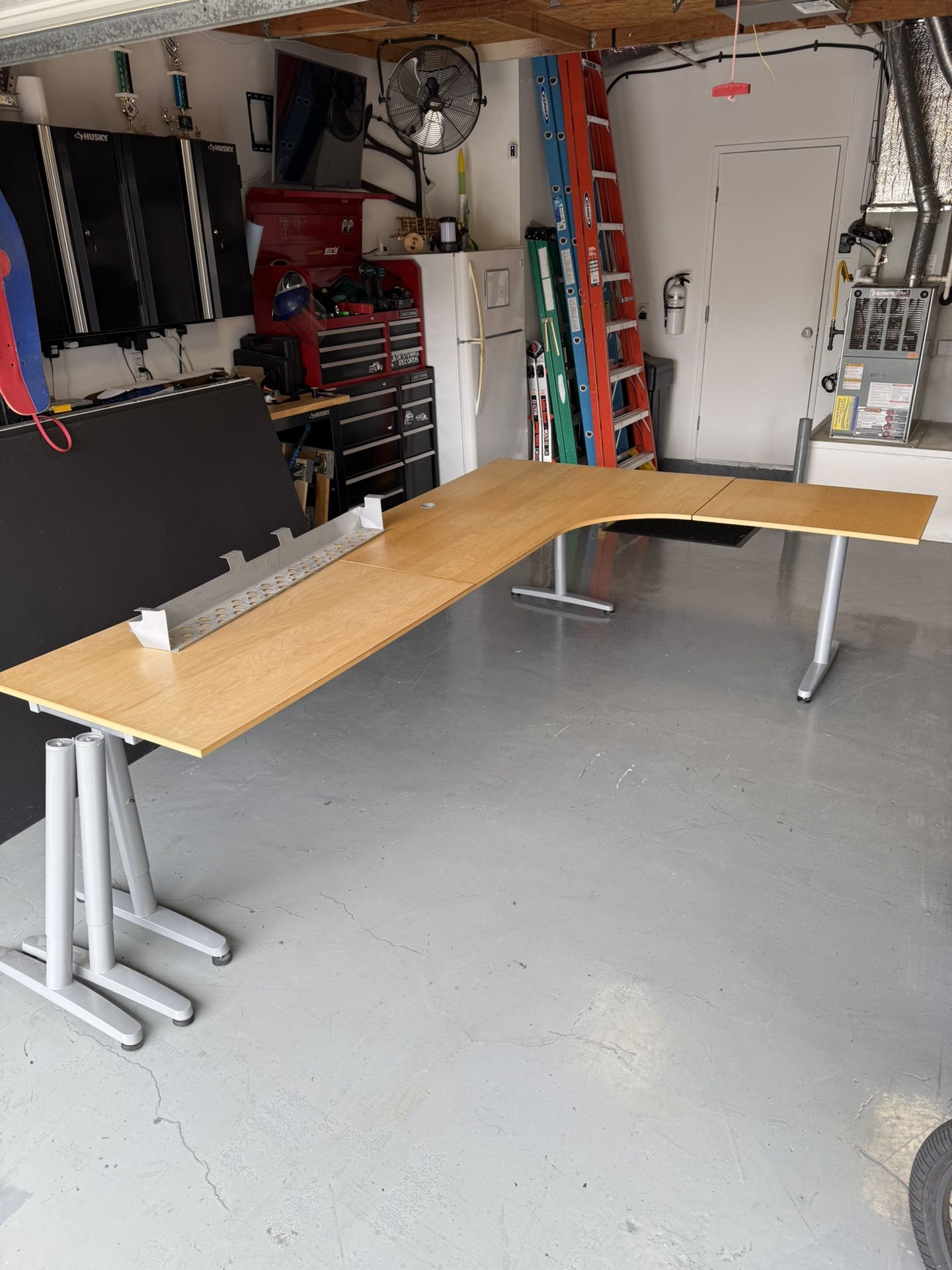 Large Ikea desk With File Cabinets And Drawers