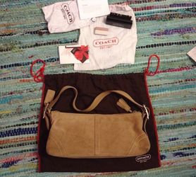 Suede Coach Handbag