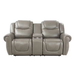 77.5in Faux Leather Reclining Loveseat