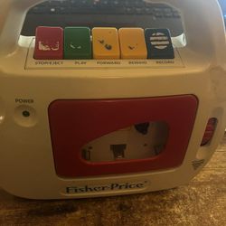 Vintage Fisher Price Cassette Player Works Audio scratchy Bottom Missing