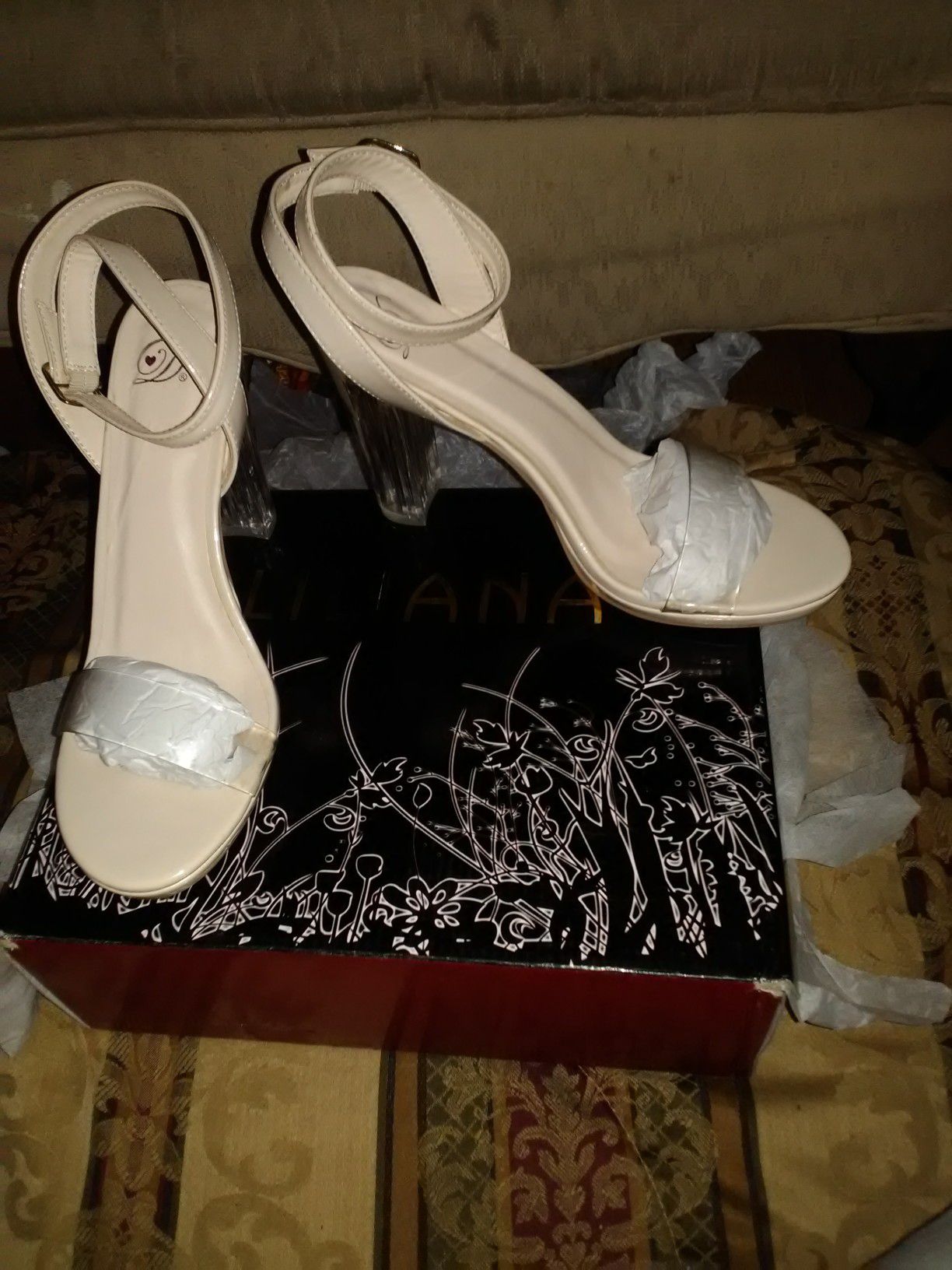 Liliana stomp the yard heels color nude size 11 brand new never been used still in box $15 or best offer