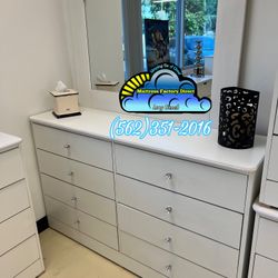 White Dresser with Mirror
