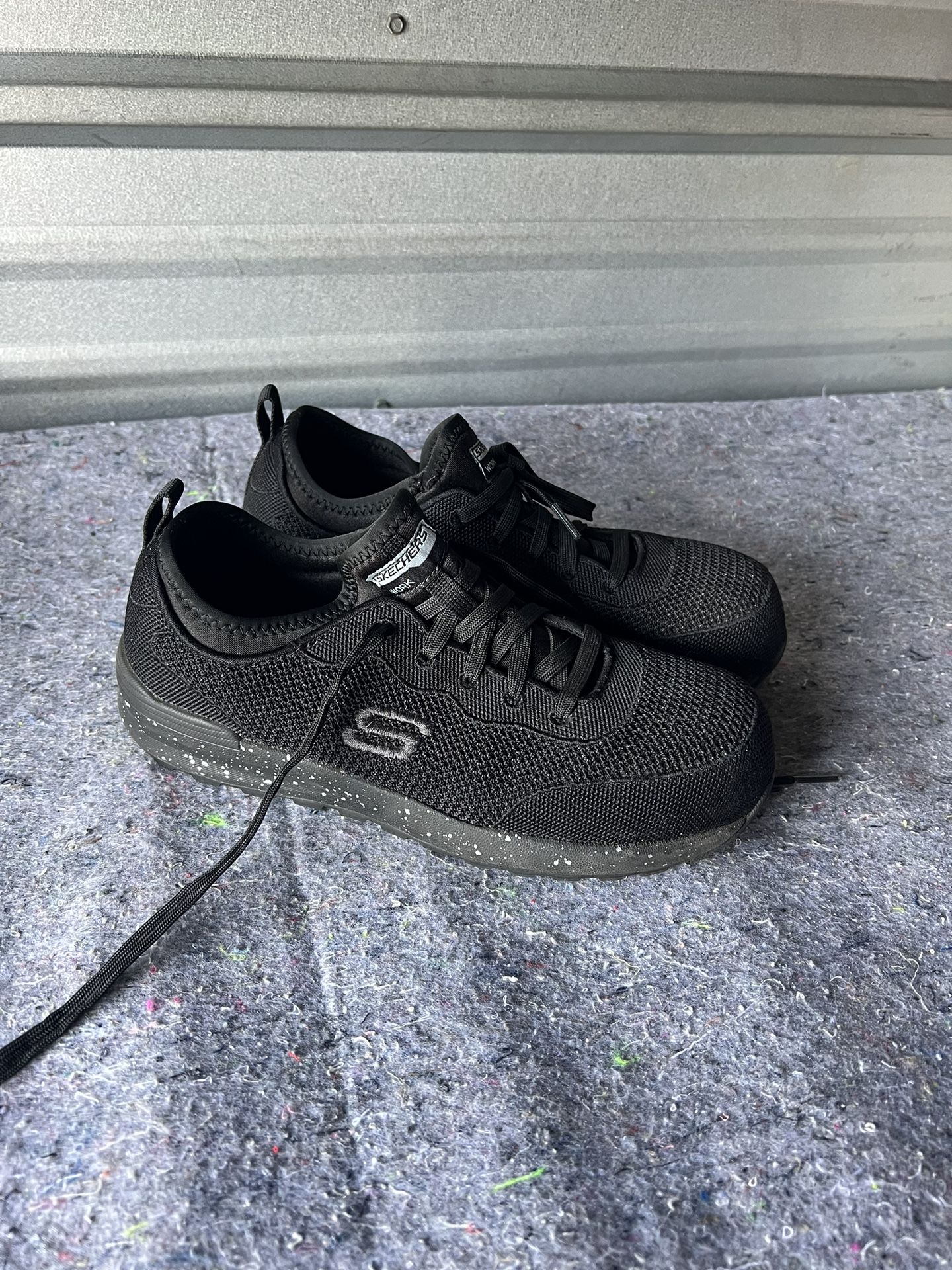 Womens US 8 Composite Toe Work Shoe Skechers Balran Black Sparkle