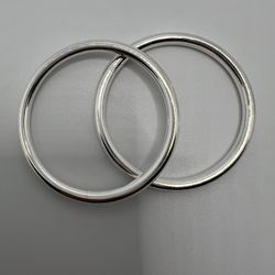 2 x Pure Silver Bangle For Baby 1.9inch, 3.6mm thick each