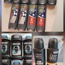 Axe & Dove Men's Body Wash, Deodorant, Spray Deal