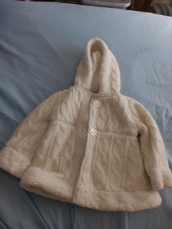 Cream Cable Knit Hooded Baby Jacket