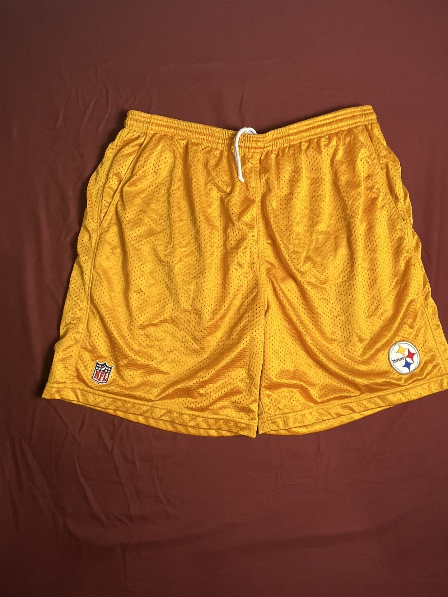NFL PITTSBURGH STEELERS Polyester Jersey Men’s SHORTS GOLD (XL)