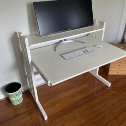 Handmade large White wooden artist student desk 