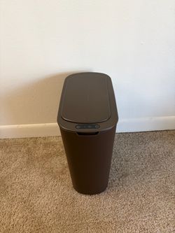 Cesun 5 Gallon Automatic Bathroom Trash Can with Lid, Brown, Touchless