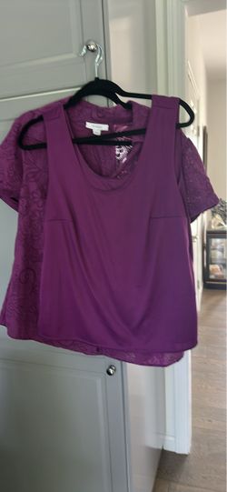 Purple Layered Top with Lace Back