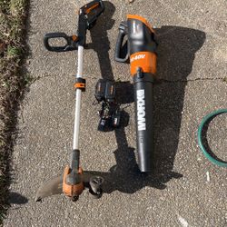 WORX Power Share 40V Trimmer and Leaf Blower 