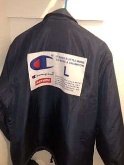 Navy blue Champions x Supreme wind breaker