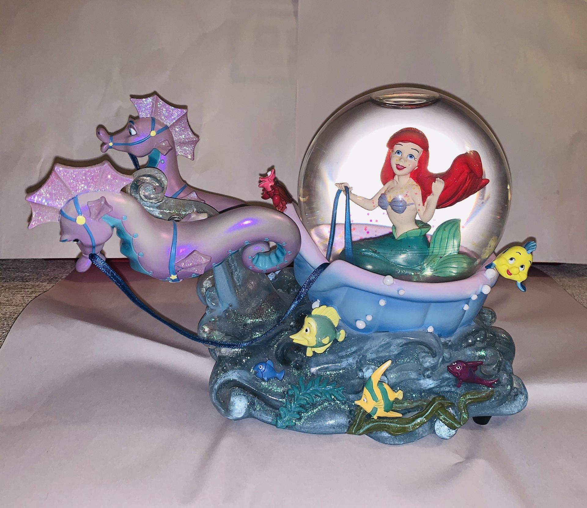 Disney Ariel Little Mermaid with Seahorses Musical Snow Globe