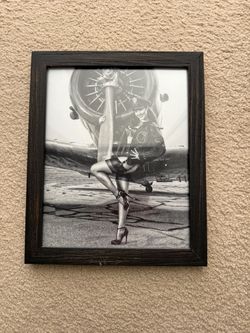 Vintage Pin-Up Aviation Framed Wall Art