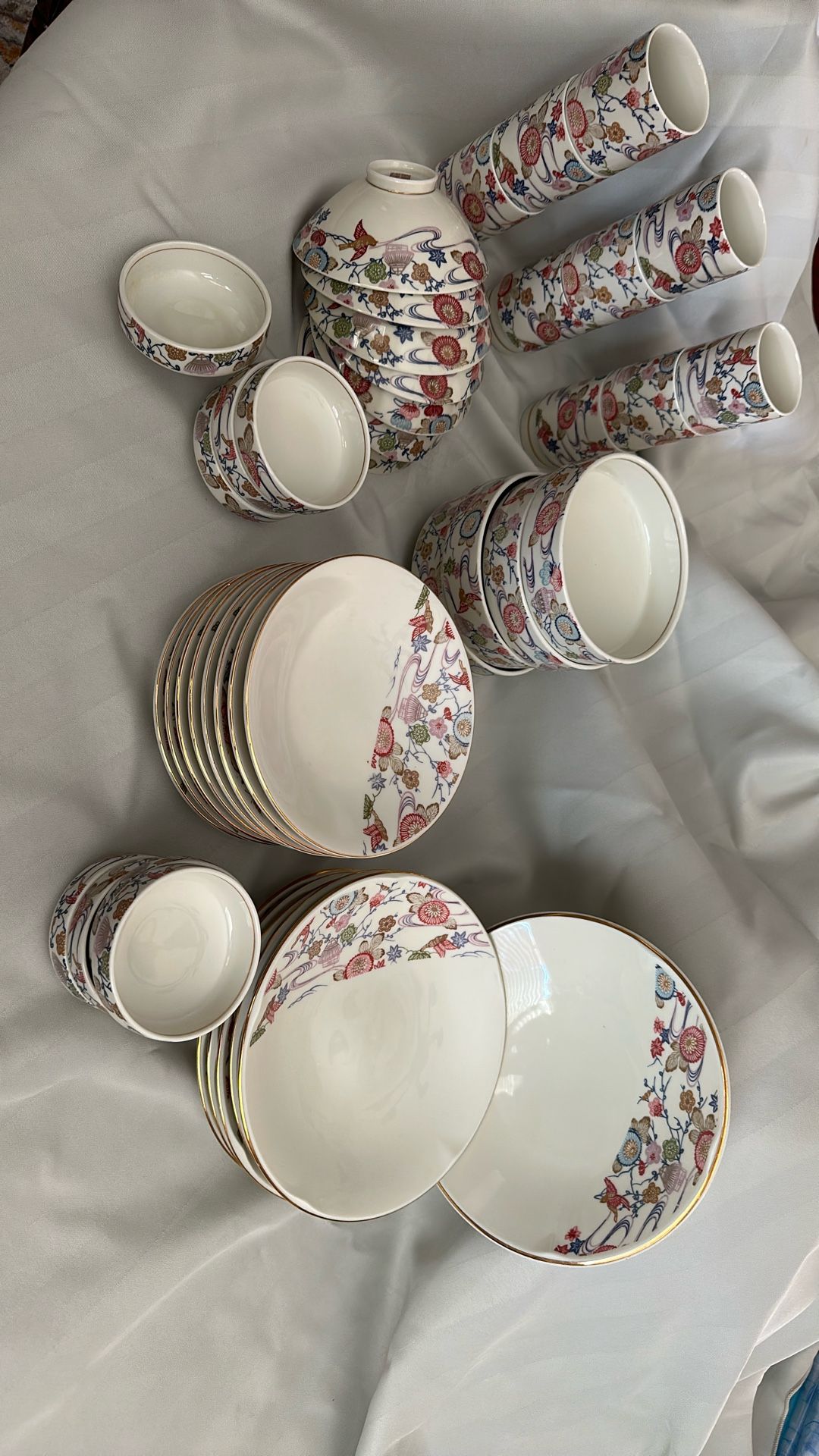 Japanese Antique Tea And Sake Cup Plate Set