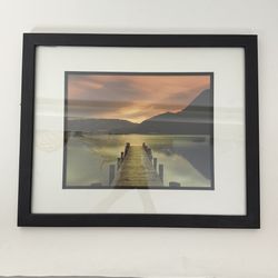 Framed Dock & Water Landscape 