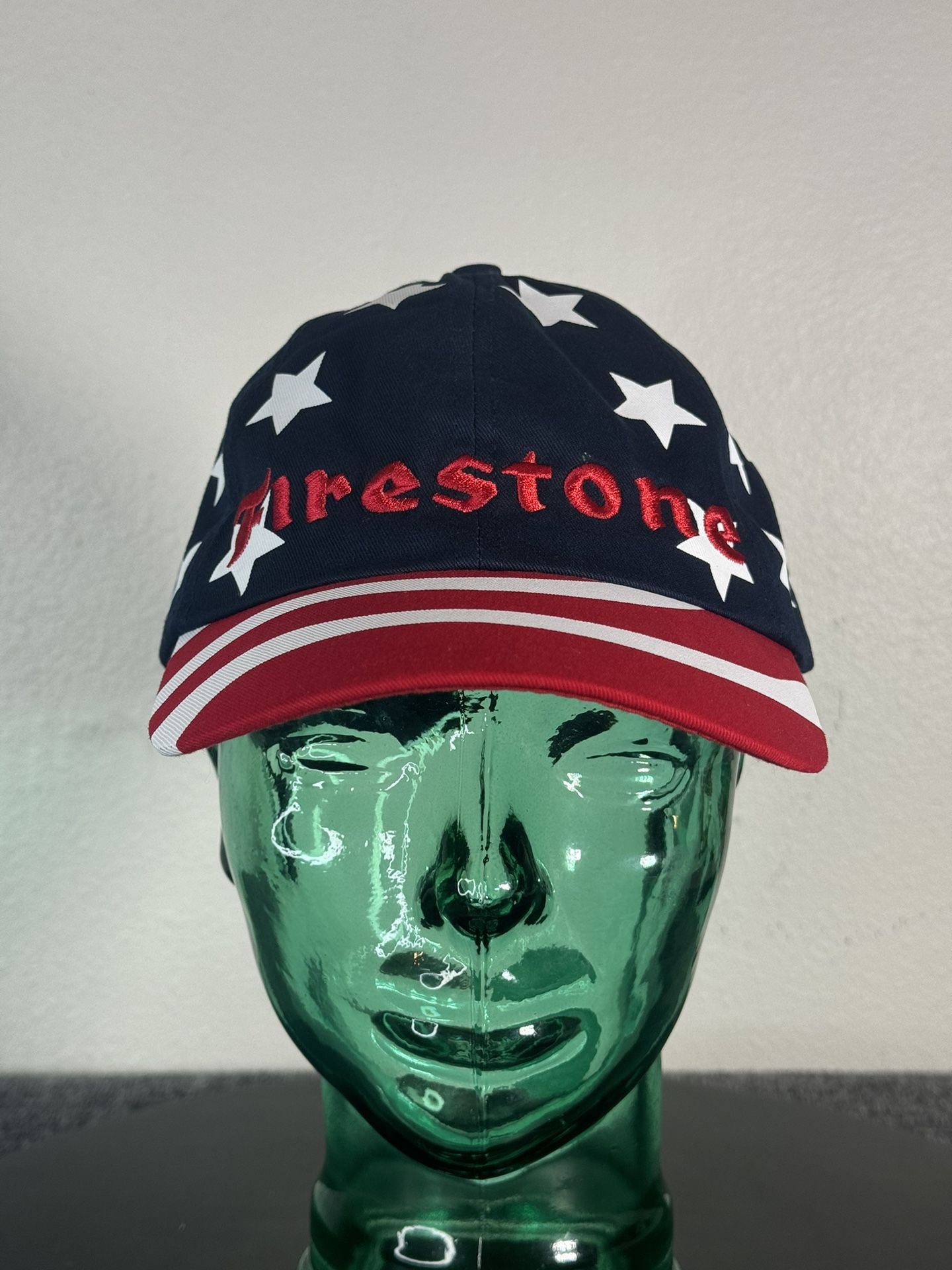 Firestone Complete Auto Care Flag USA Red Adjustable Baseball Cap Hat