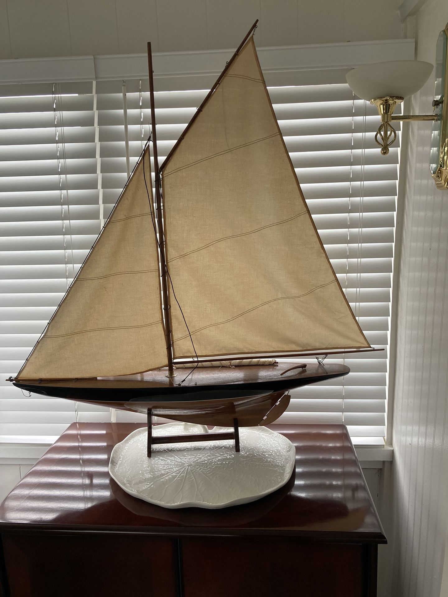 decorative wooden sail boat sloop 