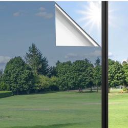 Window Privacy Film One Way Window Tint for Home, Sun UV Blocking Heat Control Reflective Mirr