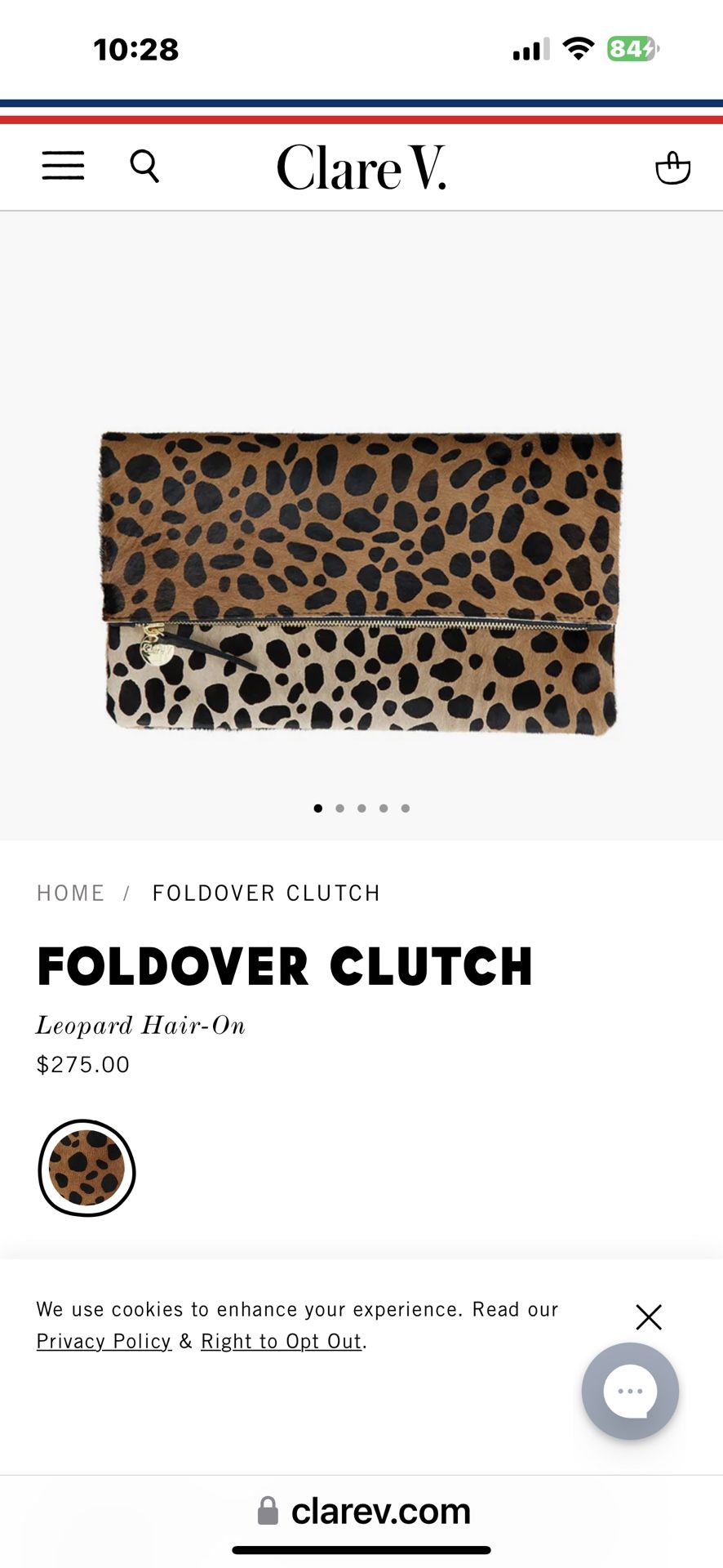 Clare V. Foldover Clutch in Leopard