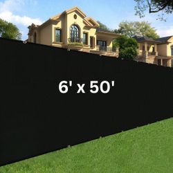 6 x 50 ft Heavy-Duty Privacy Screen Fence Cover in Black