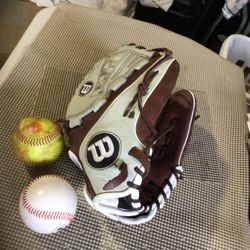 Wilson Adult Baseball Or Softball Glove Size 12.5 “