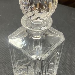 Heavy Square 10” Crystal Glass Decanter 
