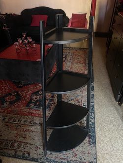 Tall Corner Wood Shelf