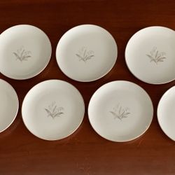 Vintage 1961 Set Of 7 Kaysons Fine China Golden Rhapsody 6 1/4" Bread and Butter Plates