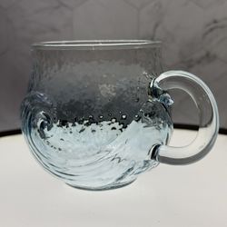 (1) Unique Sea Glass Wave Mug, A Beautifully Textured, Handblown Ocean Coffee Cup, The Ideal Gift for any Beach Lover or Glassware Collector