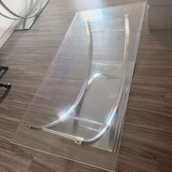 3-piece glass living room table set — silver