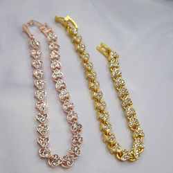 Sets Of Bracelets Hearts Gold-plated  7"inches 