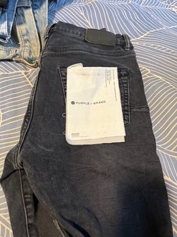 Purple Black Distressed Skinny Jeans