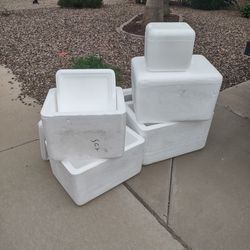 Styrofoam Coolers With Lids X11 Various Sizes