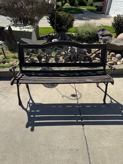 Cast iron park bench