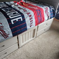 Wood Twin bed headboard and footboard