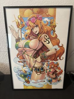 One Piece Nami Print And Sticker Framed Set By Reiq