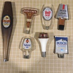 7 Old Anheuser-Busch Beer Tap Handles