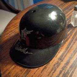 Signed Autograph. Baseball Helmet Florida Marlin 