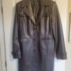 Dark Brown Leather Coat
