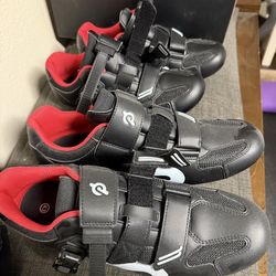 Peleton Bike+ with accessories and shoes