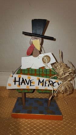 "Have Mercy" Wooden Turkey Fall Decor