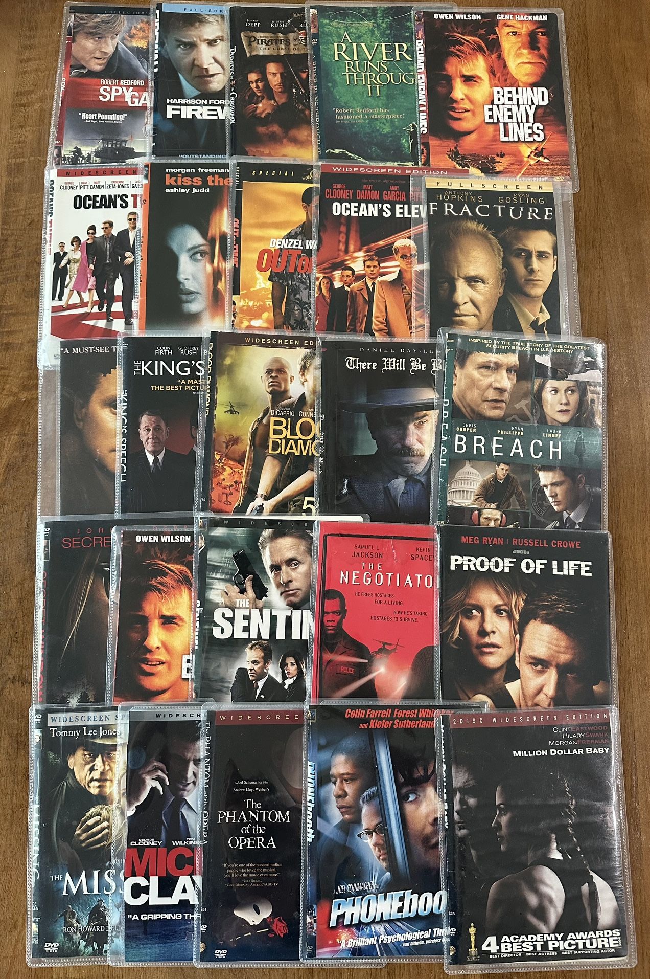 Lot of 26 DVD Movies Mixed Genres Drama Action Thriller In Sleeves Saves Space