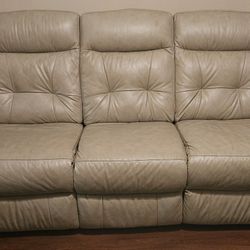 Leather Couch with Manual Reclining Capabilities 